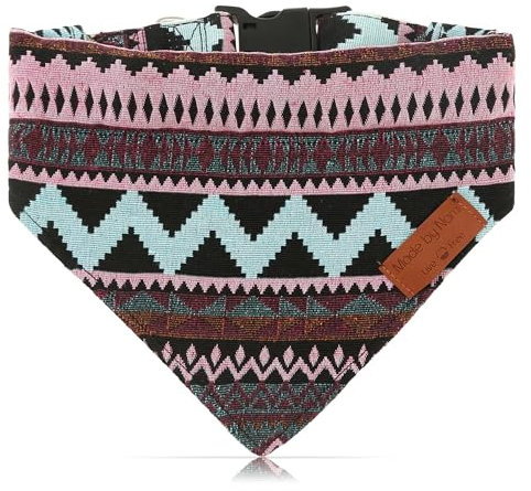 Made by Nami Boho Hundehalstuch in verschiedenen Größen für kleine und große Hunde (Lila, L)
