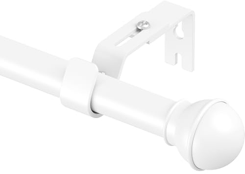 Yeabett Gardinenstange, 80-156cm vorhangstange ausziehbar | 22mm Schraub-Stangenset mit Höhenverstellbaren Trägern | Starke Rostfrei für Wohnzimmer, Schlafzimmer, Küche, Badezimmer, Weiß