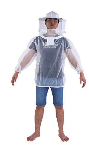 Professional Beekeeper Jacket Transparent Beekeeping Protective Suit Equipment with Hooded Veil Premium Yarn Breathable Ultra Thin Soft Comfortable Durable Wear Easy Clean Dry