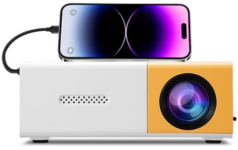 MENDUNER Liten Bärbar Projektor 1080P Stödd LED-filmprojektor, Minihemmabio med 100-tums Skärm, Inbyggd Högtalare, USB HDMI-kompatibel för Telefon Bärbar Dator Utomhusfilmer