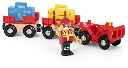 BRIO 33893 flygplats-bagagevagn tillbehör träjärnväg