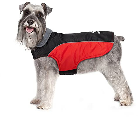 IREENUO Abrigo Perro, Abrigo Impermeable para Perro Pequeños Medianos, Chaqueta Perros Cálida con Forro Polar & Seguridad Reflectantes Tiras (M)