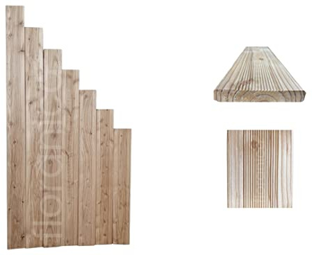 Floranica Tavole Lisce in Legno di larice Listello in Legno Non impregnato Pannelli Legno Pavimento per Esterno Listelli Legno Assi di Legno 10 Pezzi, Lunghezza: 100 cm