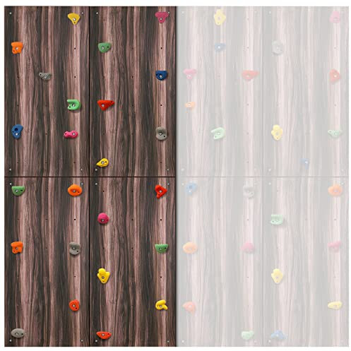 ALPIDEX Kletterwand Komplettset ab 1,44 qm in Natur/Weiß/Braun Klettergriffe Befestigungsmaterial inkl., unbegrenzt erweiterbar Kinder Erwachsene, Veredelt Holzoptik|4 Paneele (2.88 m²)|24 Griffe