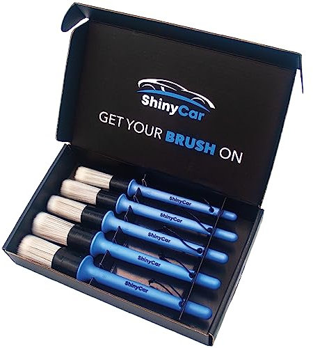 ShinyCar® UK: 5 Ultra-Soft, Scratch-Free Detailing Brushes - Premium Quality, Extra Gentle & Highly Durable, Each Brush Is Safe for Paintwork, Alloys & Interiors, Ideal for Tight Spots & Deep Cleaning