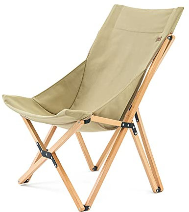 Holz-Campingstuhl, Holz-Strandstuhl und klappbarer Schmetterlingsstuhl, Bambus-Garten-Liegestuhl für den Außenbereich, Faltbarer Holz-Leinen-Sessel, Terrasse, Camping, Relax-Strand-Lounge (Farbe: Ho