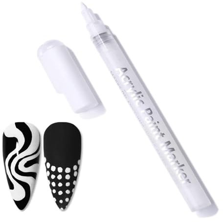 MrCuvaryas Lápiz 3D blanco esmalte de uñas, lápiz de arte de uñas, lápiz de retoque para arte de uñas, graffiti, punta de uñas, arte de uñas, belleza, herramientas de manicura, lápices de graffiti