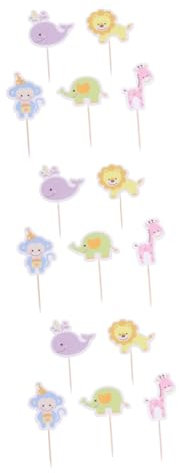 UPKOCH 90stücke Tier- Cake Topper Für Geburtstagsfeiern Bunte Deko Für Muffins Und Desserts Für Zoo-themenpartys Und Kindergeburtstage