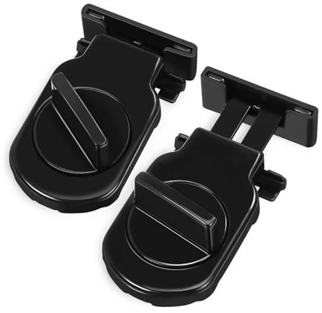 Mikikit 2pcs Adjustable Sliding Window Locks for Home Security, Easy to Install Aluminium Alloy Auxiliary Locks with Rubber, Universal Fit for Window Slide Thickness 1-16mm or 13-28mm