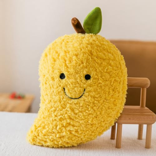 E-ALLDIR Cute Mango Plush Toy, Cuscino Frutta Mango Peluche, Cuscino in peluche a forma di Mango, Mango Plush Toy