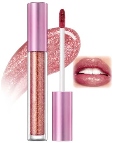 Lucidalabbra lucido, 3D Shining Stars liquido perlescente, rossetto a lunga durata, idratante, impermeabile, colori intensi, facile da applicare (05 rosa)