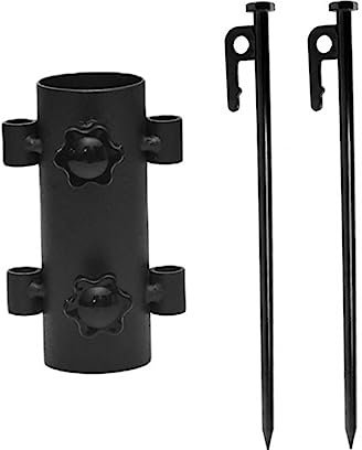 Gatuida Soporte para Caña Base Metálica Resistente Soporte Portátil Accesorio De Sombrilla Fácil De Instalar