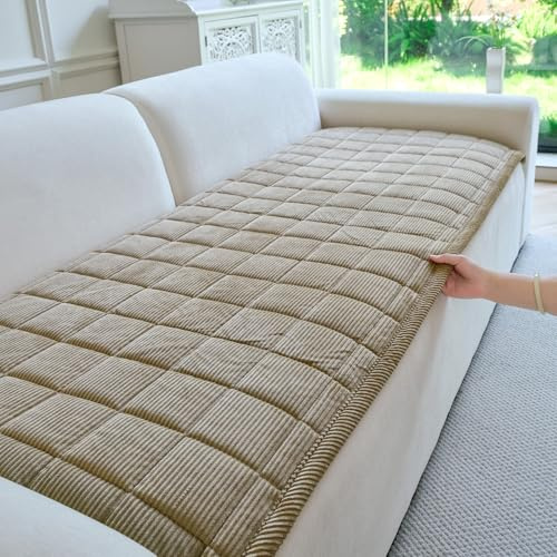 PJLZJFBY Couch Covers for Dogs Washable, Non Slip Couch Covers for Loveseat Sofa Pet Friendly, Soft Fuzzy Sofa Covers for Pet, Dog Couch Cover Furniture Protector(1PC,Light Brown,27.6x70.9)