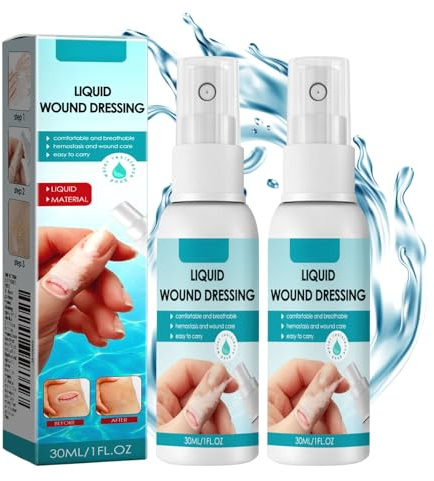 2pcs Liquid Plaster - Waterproof Spray for Wound - Liquid Wound Dressing - Transparent Protective, No Pain,Dry Cracked Skin