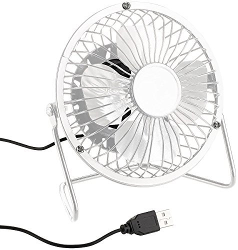 Sichler Haushaltsgeräte USB Lüfter: Mini-USB-Tischventilator, Vollmetall, neigbar um 360°, 2,5 W, Ø 10 cm (Ventilator mit USB, Kleiner Ventilator, Laptop Tisch)