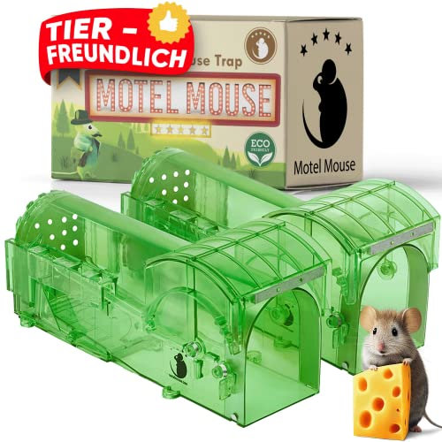 Motel Mouse Piège a Souris Vivante pour Intérieur & Extérieur - Facile à Utiliser, Facile à Nettoyer, Réutilisable, Libération sans Contact - Livré avec Manuel d'instructions et Vidéo en Français