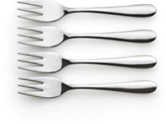 Casa Mesa 4 Piece Pastry Fork Set - Dinnerware, Tableware, Silverware Utensils - Stainless Steel