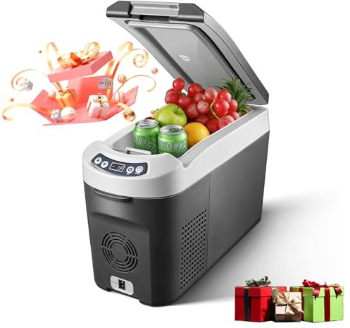 AAOBOSI Frigo Portatile 15 litri, 12V/24V DC Frigoriferi Portatile, Contenitore refrigerante per compressore per Auto Camion Picnic Campeggio da -20℃ a 20℃
