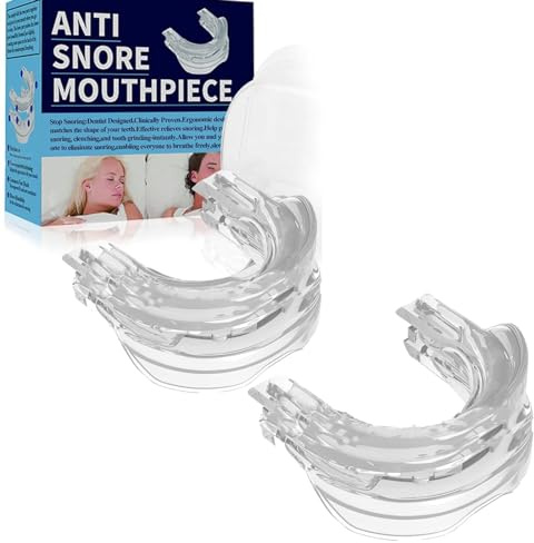 Anti ronquido protector bucal, ajustable ronquido Stopper protector bucal, dispositivos contra el ronquido Apnea del Sueño boquilla, dejar de roncar ayudas para Mujeres Hombres (2PCS)