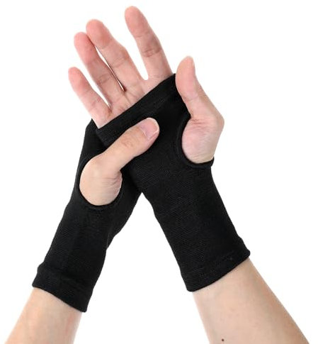 HJZHII 4 Stück Handgelenk Bandagen,2 Paar Elastizität Handgelenkbandage,Handgelenkstütze Handbandage Handgelenk Bandagen Gym Fitness Kompression Handgelenkschoner für Bodybuilding Sport (Schwarz)