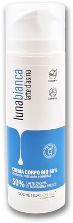 Cosmetica Gentile, Crema corpo al latte d’asina Lunabianca, idratante e nutriente naturale (1 x 150 ml)