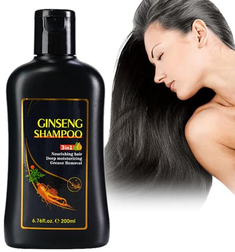 Shampooing Teinture Cheveux Noir 3 en 1, Shampooing Teinture Rapide Hydratant Nourrissant, pour Coloration Naturelle et Durable des Cheveux pour Hommes et Femmes