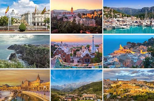 Fotografie Torsten Ackermann Juego de Postales España - 9 mapas - Fotos Imágenes de Barcelona Madrid Sevilla Mallorca Málaga Costa Brava Andalucía Asturias Picos de Europa Cantabria