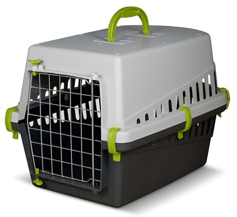 Snugsy Caisse de Transport pour Chat - pour Voiture et Avion - Porte en Métal - Légère 1,14 kg - Jaune 50 x 33 x 32 cm