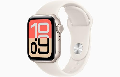 Apple Watch SE 3 [GPS, 40mm] Caja de Aluminio Blanco Estelar con Correa Deportiva Blanco Estelar, S/M (Reacondicionado)