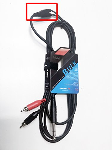 PROEL BULK550LU18 - Cavo Adattatore Professionale Audio con nodo ad Y e con connessioni stampate spina jack Stereo 6.3 mm a 2 x spina RCA, Nero (1,8mt)