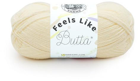 Lion Brand Yarn Feels Like Butta Yarn, Polyester, Lemon, One Size