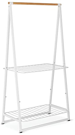 Brabantia - Perchero Linn - Espacio multifuncional para colgar - Estantes para ventilar o secar - Cuelga hasta 28 artículos - Base antideslizante - De pie - Fácil de montar - Blanco - Grande