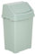 Wham High Grade 50Lt Plastic Silver Sage Flip Top Waste Rubbish Bin