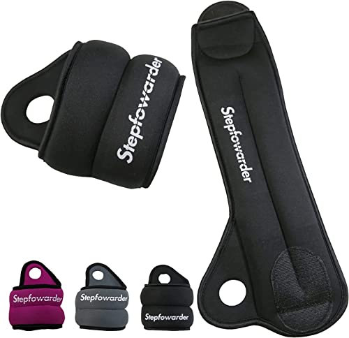 Stepfowarder 0.5 kg - 1.5 kg Gewichtsmanschetten Paar für Handgelenk mit Daumenschlaufe, 3 Farben für Universal Fußgewicht & Handgewicht, Ankle Wrist Weights (2 * 1.5KG - Schwarz)