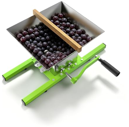 HENGMEI Exprimidor manual de frutas de roble, exprimidor de vino, con mango y paño de presión, prensa de manzanas (7 L)