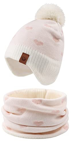 XIAOHAWANG Cappello Dinosauro Sciarpa Cappello Invernale per Bambino Ragazzo Ragazza Cappello Autunnale Riscaldante da 0 a 7 Anni, Cappello Bianco + Sciarpa, 2-4 Anni