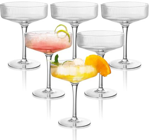 Montex 6 Stück Coupé-Gläser, 284 ml, klassische Martini-Gläser, Vintage-Cocktail-Galssware, perfekt für Cocktail, Champagner und Geschenk