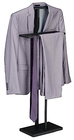 Relaxdays Herrendiener, HxBxT: 107 x 47,5 x 20 cm, Kleiderbutler, Hemd & Hose, Damendiener, aus Stahl & MDF, schwarz