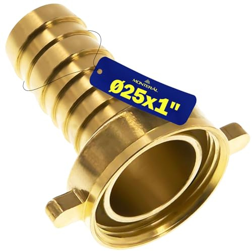 Embout en Laiton pour Raccord de Tuyau avec Diamètre Ø 25 mm et Filettatura Femelle 1” - Garantie de 10 Ans - MONTERAL