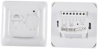 Hemobllo cronotermostato termostato per riscaldamento a pavimento elettrico termostato domestico sensore di riscaldamento a pavimento elettrico termostato meccanico sonda 16a bianca