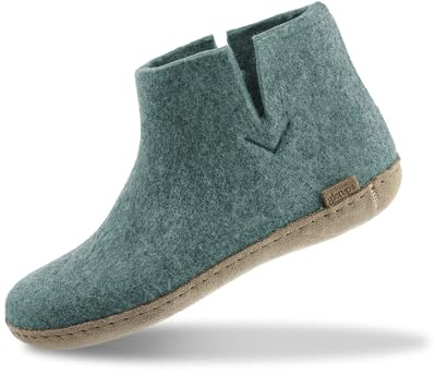Glerups Pantoufles en feutre pour homme et femme - Bottes d'intérieur confortables à semelle souple en cuir - Bottes d'hiver en feutre pour homme et femme - Chaussons confortables pour homme et femme