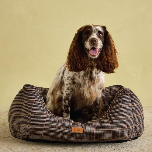 Rosewood x Joules Henson Check Box Bed for Dogs, Medium Dog Bed, Padded Sides, Non-Slip Base, Luxury Pet Bed for Medium Dogs