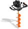 Fuxtec Benzin Erdbohrer FX-EB143ECO, Erdlochbohrer inkl. 2 Bohraufsätzen, 42,7 cm³ 2-Takt-Motor, 100/150 mm Bohrer, für Zaunbau, Garten & Fundament, Fliehkraftkupplung, ergonomisch, 8.5 kg