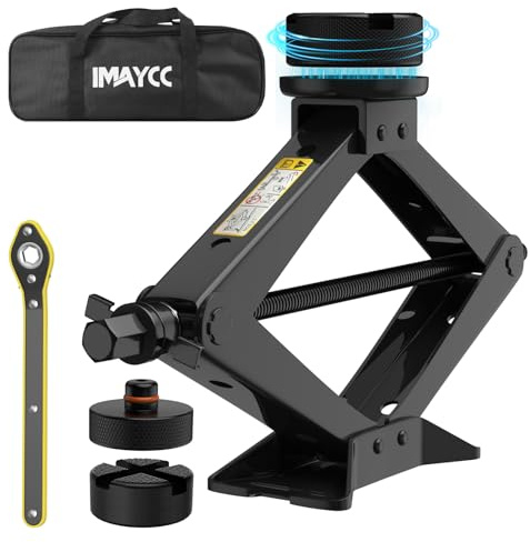 IMAYCC 2.5T Wagenheber, Universelle Scherenwagenheber für Auto mit Gummiauflage,Tragbarer Wagenheber mit Radmutternschlüssel,Wartung und Reparatur Auto-Notfallset für SUV MPV Tesla