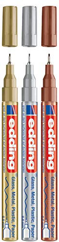 edding 780 Lackmarker mit feiner Rundspitze (gold + silber + kupfer)