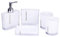 Badezimmer Accessoires Set 5-teilig Acryl Seifenspender, Zahnbürstenhalter, Seifenschale, 2 Zahnputzbecher, Weiß