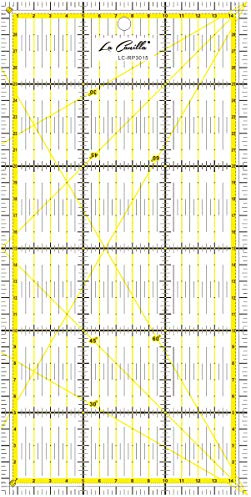La Canilla ® - Regla para Patchwork Universal 30x15 cm Profesional Acrílico de Costura, Acolchado, Quilting y Patronaje para Base de Corte Transparente con Guías y Marcas Rectas y Ángulos