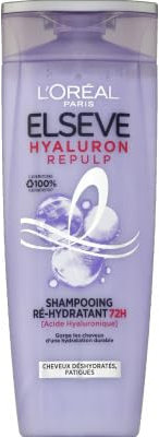 L'Oréal Paris - Shampooing Ré-Hydratant pour Cheveux Déshydratés et Fatigués - Hydratation 72H - Brillance - À l'Acide Hyaluronique - Elseve Hyaluron Repulp - 300 ml