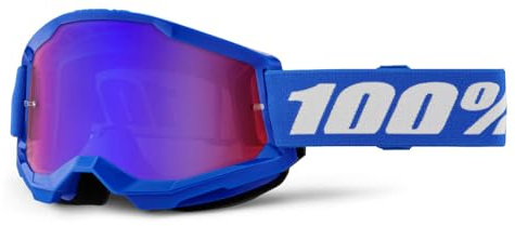 100% Strata 2 Moto/MTB Goggle - Blue; Mirror Red/Blue