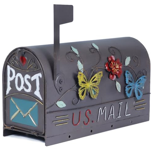 Heavy Duty Mailboxes for Outside, Mail Boxes Post Mount,Decorative Mailboxes Outside Courtyard Garden